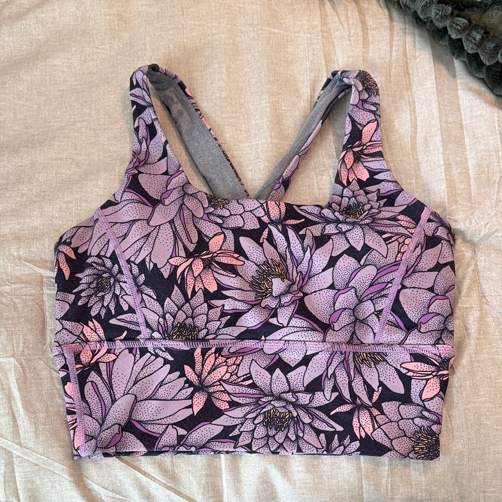 Born Primitive Purple and Pink Floral Sports Bra